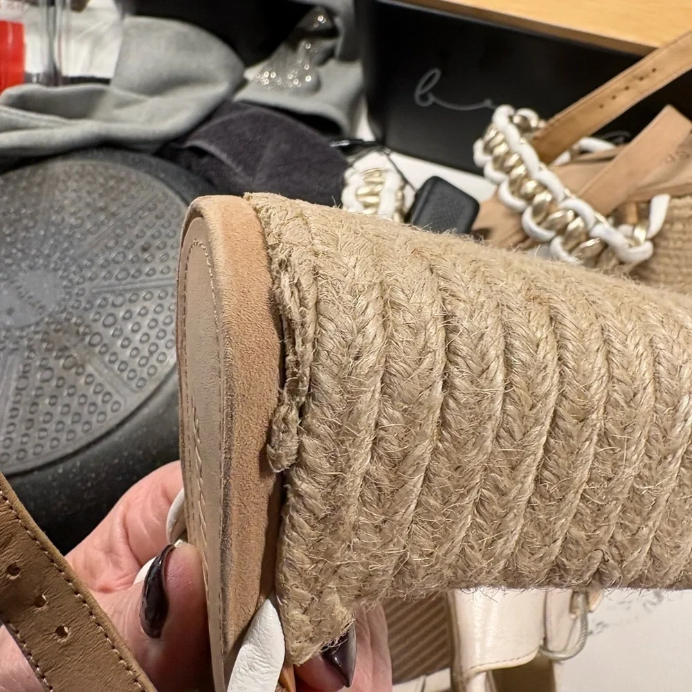 SCHUTZ Women's Beige and White Espadrille Sandals